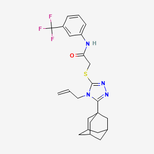 molecular formula C24H27F3N4OS B4075872 2-{[5-(1-adamantyl)-4-allyl-4H-1,2,4-triazol-3-yl]thio}-N-[3-(trifluoromethyl)phenyl]acetamide 