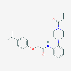 molecular formula C24H31N3O3 B4075888 2-(4-isopropylphenoxy)-N-[2-(4-propionyl-1-piperazinyl)phenyl]acetamide 