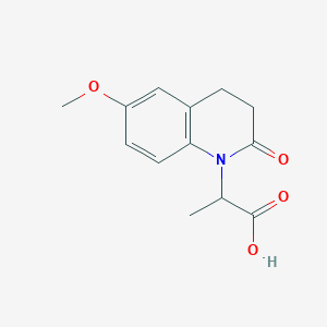 molecular formula C13H15NO4 B040759 2-(6-Methoxy-2-oxo-3,4-dihydroquinolin-1-yl)propanoic acid CAS No. 115706-38-2