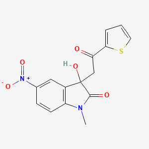 3-hydroxy-1-methyl-5-nitro-3-[2-oxo-2-(2-thienyl)ethyl]-1,3-dihydro-2H-indol-2-one