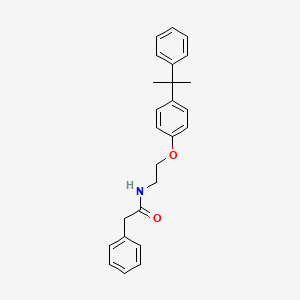 molecular formula C25H27NO2 B4075938 N-{2-[4-(1-methyl-1-phenylethyl)phenoxy]ethyl}-2-phenylacetamide 