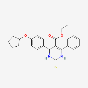 molecular formula C24H26N2O3S B4075967 ethyl 4-[4-(cyclopentyloxy)phenyl]-6-phenyl-2-thioxo-1,2,3,4-tetrahydro-5-pyrimidinecarboxylate 