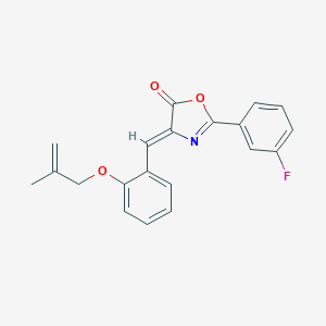 molecular formula C20H16FNO3 B407598 2-(3-fluorophenyl)-4-{2-[(2-methyl-2-propenyl)oxy]benzylidene}-1,3-oxazol-5(4H)-one 