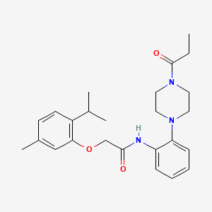 molecular formula C25H33N3O3 B4075984 2-(2-isopropyl-5-methylphenoxy)-N-[2-(4-propionyl-1-piperazinyl)phenyl]acetamide 