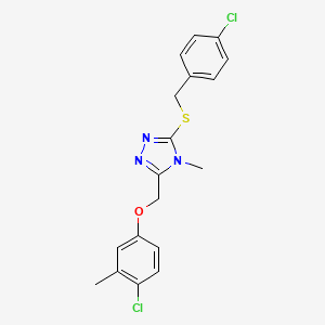 molecular formula C18H17Cl2N3OS B4075990 3-[(4-chlorobenzyl)thio]-5-[(4-chloro-3-methylphenoxy)methyl]-4-methyl-4H-1,2,4-triazole 