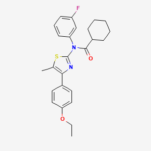 molecular formula C25H27FN2O2S B4076005 N-[4-(4-ethoxyphenyl)-5-methyl-1,3-thiazol-2-yl]-N-(3-fluorophenyl)cyclohexanecarboxamide 