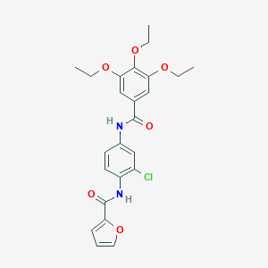 molecular formula C24H25ClN2O6 B407601 N-{2-chloro-4-[(3,4,5-triethoxybenzoyl)amino]phenyl}-2-furamide 