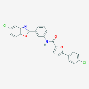 molecular formula C24H14Cl2N2O3 B407603 N-[3-(5-chloro-1,3-benzoxazol-2-yl)phenyl]-5-(4-chlorophenyl)furan-2-carboxamide 