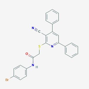 molecular formula C26H18BrN3OS B407604 N-(4-Bromo-phenyl)-2-(3-cyano-4,6-diphenyl-pyridin-2-ylsulfanyl)-acetamide CAS No. 299164-53-7
