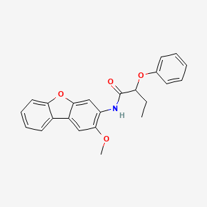 molecular formula C23H21NO4 B4076055 N-(2-methoxydibenzo[b,d]furan-3-yl)-2-phenoxybutanamide 