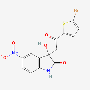 molecular formula C14H9BrN2O5S B4076056 3-[2-(5-bromo-2-thienyl)-2-oxoethyl]-3-hydroxy-5-nitro-1,3-dihydro-2H-indol-2-one 