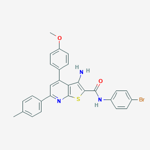 molecular formula C28H22BrN3O2S B407607 3-amino-N-(4-bromophenyl)-4-(4-methoxyphenyl)-6-(4-methylphenyl)thieno[2,3-b]pyridine-2-carboxamide CAS No. 352435-76-8