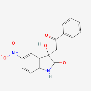 3-hydroxy-5-nitro-3-(2-oxo-2-phenylethyl)-1,3-dihydro-2H-indol-2-one