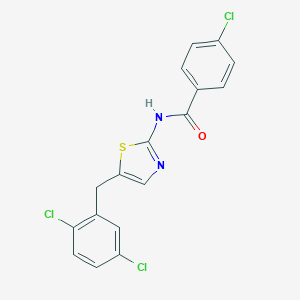 molecular formula C17H11Cl3N2OS B407610 4-chloro-N-{5-[(2,5-dichlorophenyl)methyl]-1,3-thiazol-2-yl}benzamide CAS No. 302548-98-7