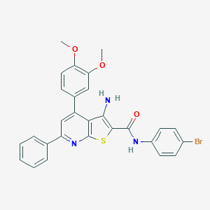 molecular formula C28H22BrN3O3S B407611 3-amino-N-(4-bromophenyl)-4-(3,4-dimethoxyphenyl)-6-phenylthieno[2,3-b]pyridine-2-carboxamide CAS No. 352435-80-4