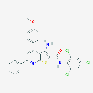 3-amino-4-(4-methoxyphenyl)-6-phenyl-N-(2,4,6-trichlorophenyl)thieno[2,3-b]pyridine-2-carboxamide