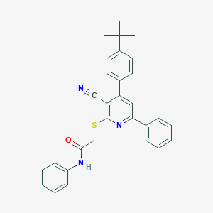 2-[4-(4-tert-butylphenyl)-3-cyano-6-phenylpyridin-2-yl]sulfanyl-N-phenylacetamide