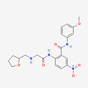 molecular formula C21H24N4O6 B4076176 N-(3-methoxyphenyl)-5-nitro-2-{[N-(tetrahydro-2-furanylmethyl)glycyl]amino}benzamide 