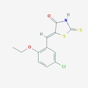 molecular formula C12H10ClNO2S2 B407618 (5E)-5-(5-chloro-2-ethoxybenzylidene)-2-mercapto-1,3-thiazol-4(5H)-one CAS No. 299903-84-7