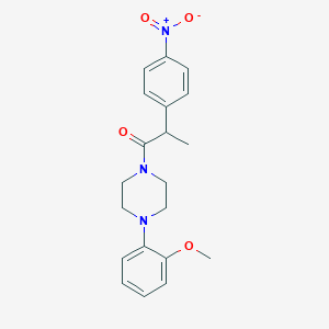 molecular formula C20H23N3O4 B4076238 1-(2-methoxyphenyl)-4-[2-(4-nitrophenyl)propanoyl]piperazine 