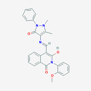 4-{[(1,5-dimethyl-3-oxo-2-phenyl-2,3-dihydro-1H-pyrazol-4-yl)amino]methylene}-2-(2-methoxyphenyl)-1,3(2H,4H)-isoquinolinedione