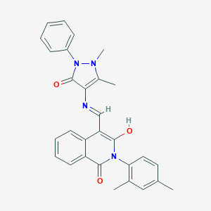 4-{[(1,5-dimethyl-3-oxo-2-phenyl-2,3-dihydro-1H-pyrazol-4-yl)amino]methylene}-2-(2,4-dimethylphenyl)-1,3(2H,4H)-isoquinolinedione