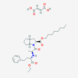 molecular formula C35H52N2O9 B040763 Cyclopenta(c)pyrrole-1-carboxylic acid, 2-(2-((1-(ethoxycarbonyl)-3-phenylpropyl)amino)-1-oxopropyl)octahydro-, octyl ester, (1S-(1-alpha,2-(R*(R*)),3a-beta,6a-alpha))-, (Z)-2-butenedioate (1:1) CAS No. 123060-44-6