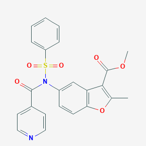 Methyl 5-[isonicotinoyl(phenylsulfonyl)amino]-2-methyl-1-benzofuran-3-carboxylate