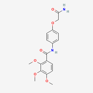 molecular formula C18H20N2O6 B4076309 N-[4-(2-amino-2-oxoethoxy)phenyl]-2,3,4-trimethoxybenzamide 