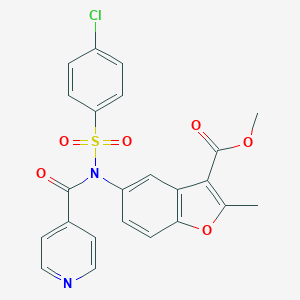 molecular formula C23H17ClN2O6S B407632 Methyl 5-[[(4-chlorophenyl)sulfonyl](isonicotinoyl)amino]-2-methyl-1-benzofuran-3-carboxylate CAS No. 380886-11-3