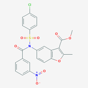 molecular formula C24H17ClN2O8S B407634 Methyl 5-([(4-chlorophenyl)sulfonyl]{3-nitrobenzoyl}amino)-2-methyl-1-benzofuran-3-carboxylate 
