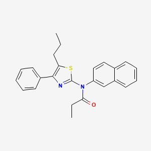 molecular formula C25H24N2OS B4076345 N-2-naphthyl-N-(4-phenyl-5-propyl-1,3-thiazol-2-yl)propanamide 