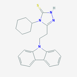 molecular formula C22H24N4S B407638 5-[2-(9H-carbazol-9-yl)ethyl]-4-cyclohexyl-4H-1,2,4-triazole-3-thiol CAS No. 328556-77-0
