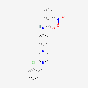 molecular formula C24H23ClN4O3 B4076390 N-{4-[4-(2-chlorobenzyl)-1-piperazinyl]phenyl}-2-nitrobenzamide 