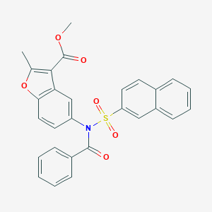 Methyl 5-[benzoyl(2-naphthylsulfonyl)amino]-2-methyl-1-benzofuran-3-carboxylate