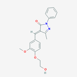 molecular formula C20H20N2O4 B407644 (4E)-4-[[4-(2-hydroxyethoxy)-3-methoxyphenyl]methylidene]-5-methyl-2-phenylpyrazol-3-one 