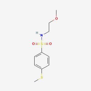 molecular formula C10H15NO3S2 B4076449 N-(2-methoxyethyl)-4-(methylthio)benzenesulfonamide 