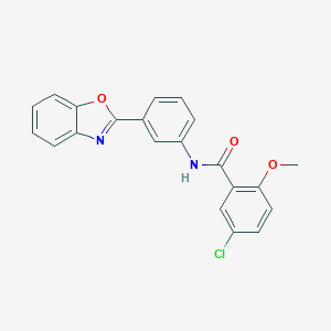 molecular formula C21H15ClN2O3 B407645 N-[3-(1,3-benzoxazol-2-yl)phenyl]-5-chloro-2-methoxybenzamide 