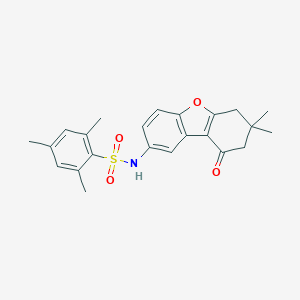 molecular formula C23H25NO4S B407648 N-(7,7-dimethyl-9-oxo-6,7,8,9-tetrahydrodibenzo[b,d]furan-2-yl)-2,4,6-trimethylbenzenesulfonamide 