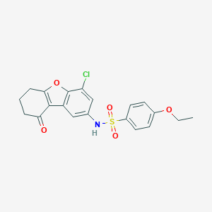 molecular formula C20H18ClNO5S B407649 N-(4-chloro-9-oxo-7,8-dihydro-6H-dibenzofuran-2-yl)-4-ethoxybenzenesulfonamide CAS No. 352435-97-3
