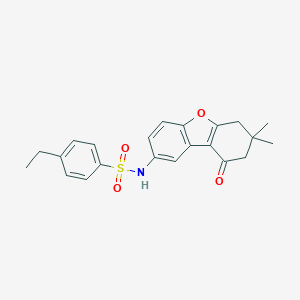 molecular formula C22H23NO4S B407652 N-(7,7-dimethyl-9-oxo-6,7,8,9-tetrahydrodibenzo[b,d]furan-2-yl)-4-ethylbenzenesulfonamide 