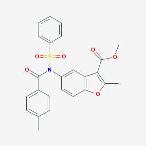 molecular formula C25H21NO6S B407654 Methyl 2-methyl-5-[(4-methylbenzoyl)(phenylsulfonyl)amino]-1-benzofuran-3-carboxylate CAS No. 448212-94-0