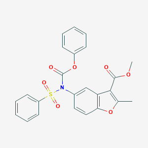 molecular formula C24H19NO7S B407657 Methyl 5-[benzenesulfonyl(phenoxycarbonyl)amino]-2-methyl-1-benzofuran-3-carboxylate CAS No. 406475-83-0