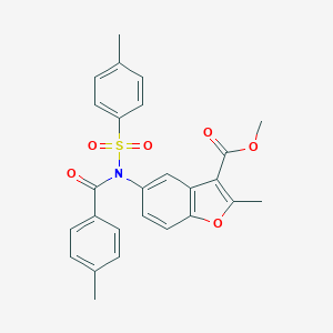 molecular formula C26H23NO6S B407661 Methyl 2-methyl-5-{(4-methylbenzoyl)[(4-methylphenyl)sulfonyl]amino}-1-benzofuran-3-carboxylate 