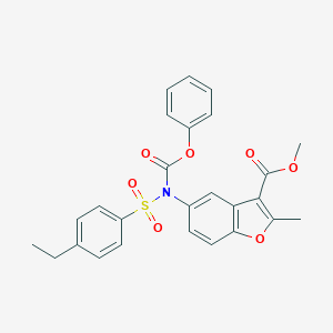 Methyl 5-[[(4-ethylphenyl)sulfonyl](phenoxycarbonyl)amino]-2-methyl-1-benzofuran-3-carboxylate