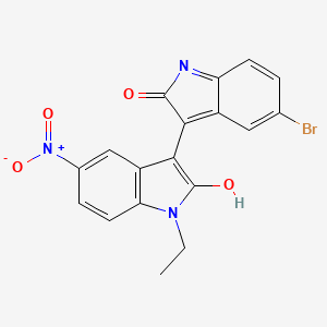 molecular formula C18H12BrN3O4 B4076758 5'-bromo-1-ethyl-5-nitro-3,3'-biindole-2,2'(1H,1'H)-dione 