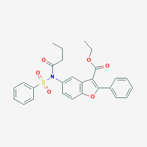 molecular formula C27H25NO6S B407678 ethyl 2-phenyl-5-(N-(phenylsulfonyl)butyramido)benzofuran-3-carboxylate CAS No. 352436-11-4