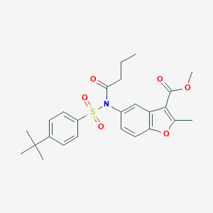 molecular formula C25H29NO6S B407679 Methyl 5-[[(4-tert-butylphenyl)sulfonyl](butyryl)amino]-2-methyl-1-benzofuran-3-carboxylate CAS No. 448213-92-1
