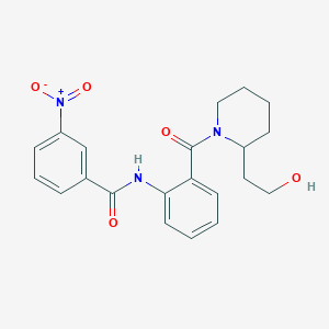 molecular formula C21H23N3O5 B4076809 N-[2-[2-(2-hydroxyethyl)piperidine-1-carbonyl]phenyl]-3-nitrobenzamide 