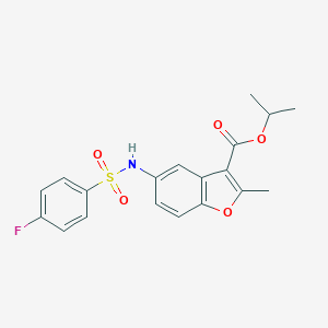 Isopropyl 5-{[(4-fluorophenyl)sulfonyl]amino}-2-methyl-1-benzofuran-3-carboxylate